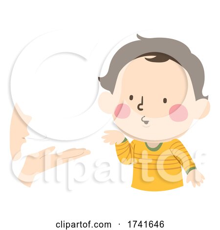 Kid Toddler Boy Gesture Flying Kiss Illustration by BNP Design Studio