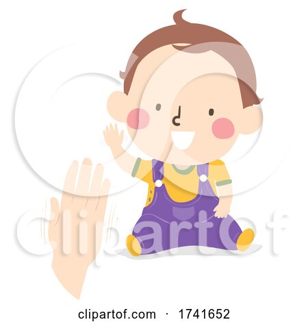 Kid Toddler Boy Gesture Wave Illustration by BNP Design Studio