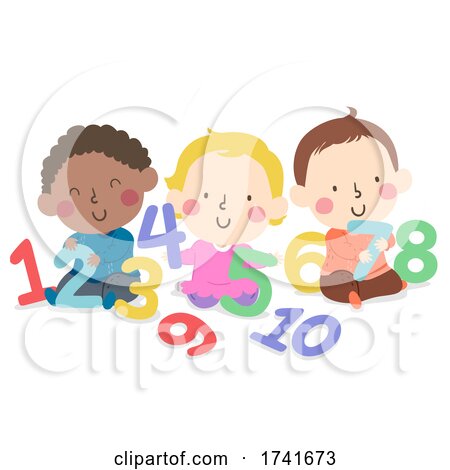 Kids Toddlers Play Numbers Illustration by BNP Design Studio