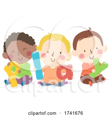 Kids Toddlers Play Word Illustration by BNP Design Studio