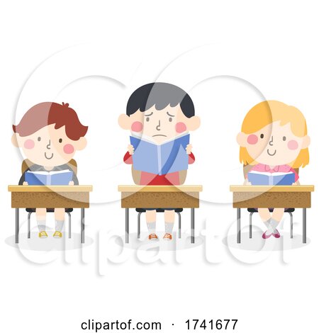 Kids Afraid to Read Aloud Class Book Illustration by BNP Design Studio