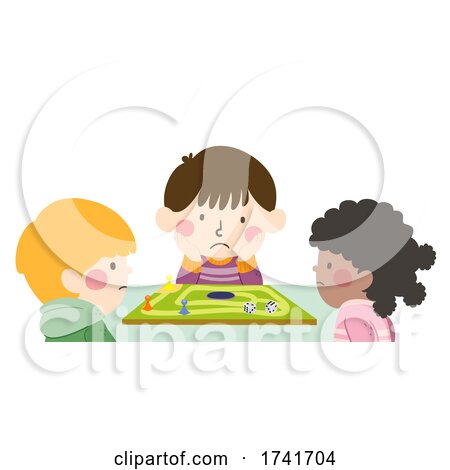 Kids Playing Board Game Bored Illustration by BNP Design Studio