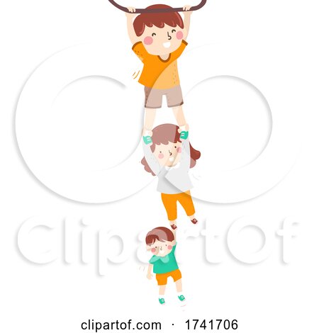 Kids Siblings Cling Bar Illustration by BNP Design Studio