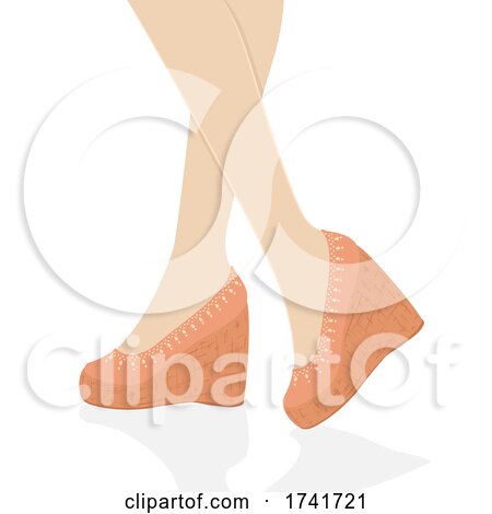 Girl Wedge Shoes Illustration by BNP Design Studio