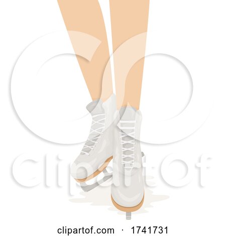 Girl Figure Skating Shoes Illustration by BNP Design Studio