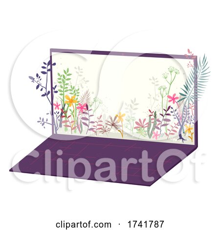 Laptop Plants Design Illustration by BNP Design Studio