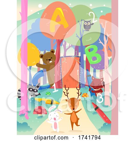 Preschool Animals Forest Theme Play Illustration by BNP Design Studio