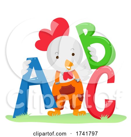 Farm Chicken Letters Illustration by BNP Design Studio