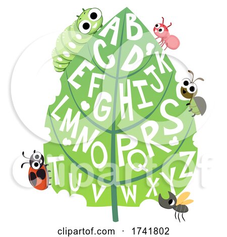 Bugs Leaf Alphabet Illustration by BNP Design Studio