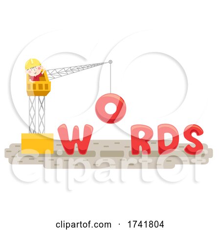 Kid Boy Construction Crane Words Illustration by BNP Design Studio