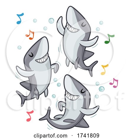 Sharks Dance Music Notes Illustration by BNP Design Studio