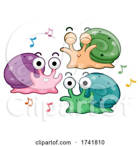 Snails Dance Music Notes Illustration by BNP Design Studio