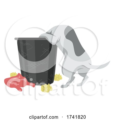 Pet Dog Garbage Bin Illustration by BNP Design Studio