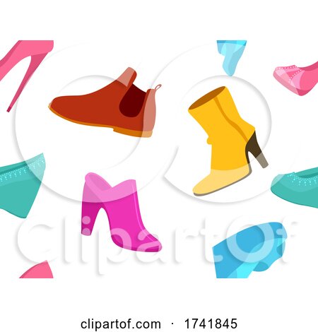 Girl Shoes Seamless Background Illustration by BNP Design Studio