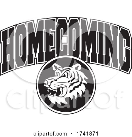 Black and White Tiger with HOMECOMING Text by Johnny Sajem