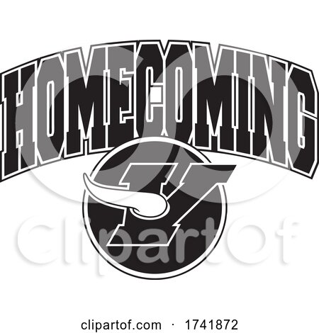 Black and White Viking V with HOMECOMING Text by Johnny Sajem
