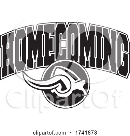 Black and White Viking Helmet with HOMECOMING Text by Johnny Sajem