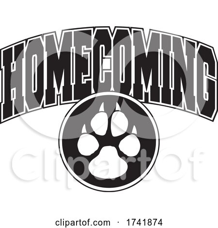 Black and White Paw Print with HOMECOMING Text by Johnny Sajem