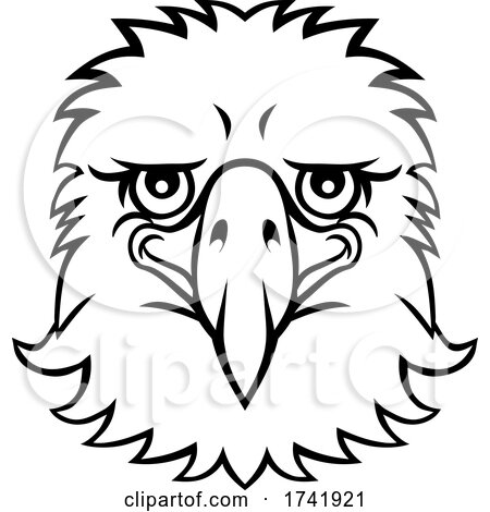 Eagle Mascot Cute Happy Cartoon Character by AtStockIllustration