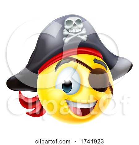 Pirate Emoticon Cartoon Face by AtStockIllustration