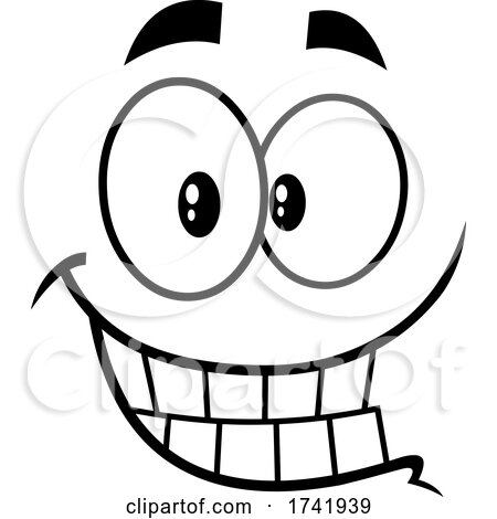 Black and White Smiling Face by Hit Toon