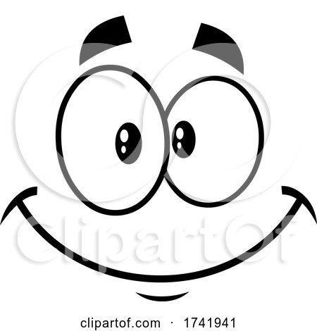 Black and White Happy Face by Hit Toon