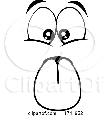 Black and White Funny Face by Hit Toon