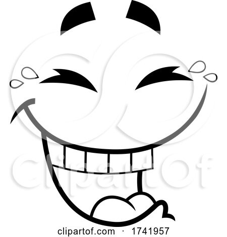Black and White Laughing Face by Hit Toon