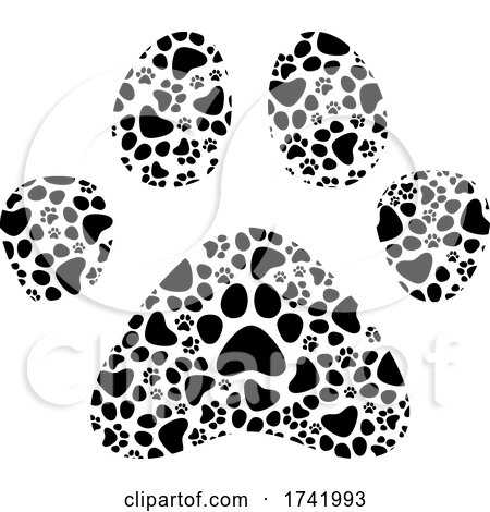 Patterned Dog Paw Print by Hit Toon