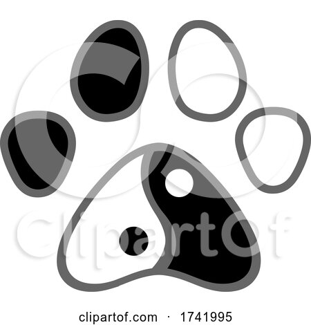 Peace Dog Paw Print by Hit Toon