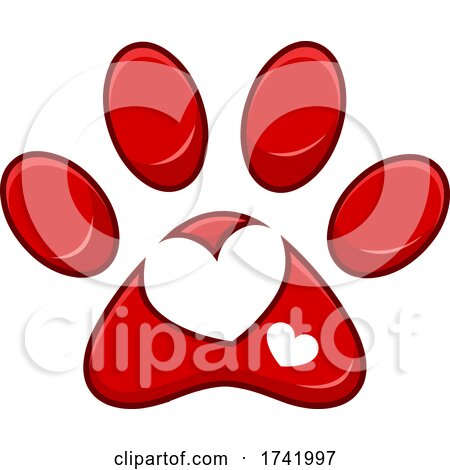 Dog Paw Print with a Heart by Hit Toon