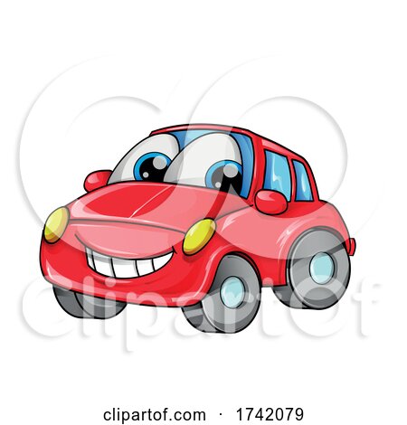 Red Car Mascot Cartoon by Domenico Condello