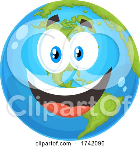 Happy Earth Globe Mascot Character by Hit Toon