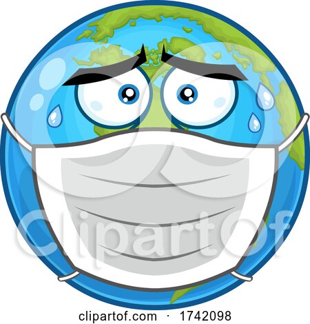Masked Earth Globe Mascot Character by Hit Toon