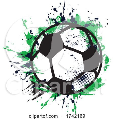 Grungy Soccer Ball Sports Logo by Vector Tradition SM