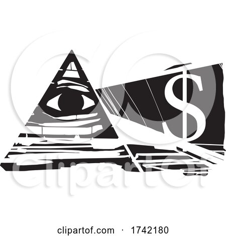 Eye of Providence and Dollar Sign by xunantunich