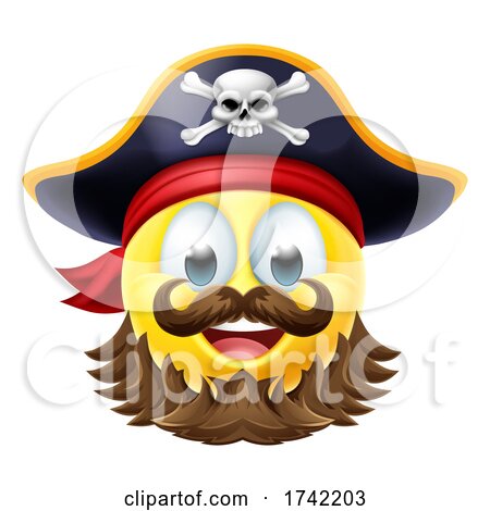 Pirate Emoticon Cartoon Face by AtStockIllustration