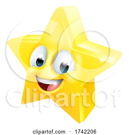 Star Happy Emoticon Cartoon Face by AtStockIllustration