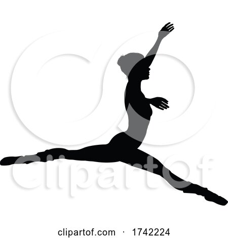 Ballet Dancer Silhouette by AtStockIllustration