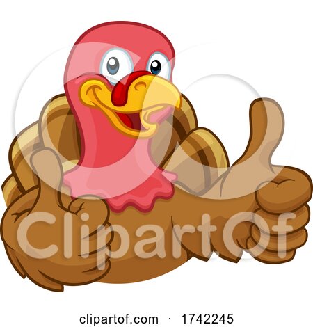 Turkey Thanksgiving or Christmas Cartoon Character by AtStockIllustration