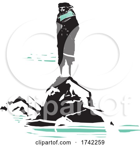 Man on a Mountain Peak by xunantunich