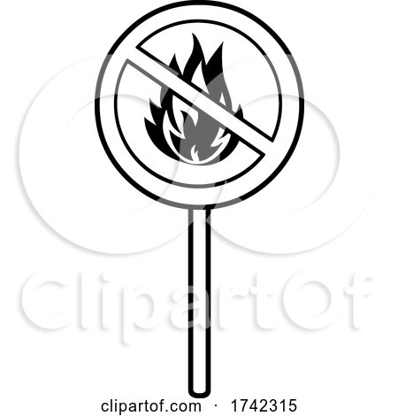 Black and White No Fire Sign by Hit Toon