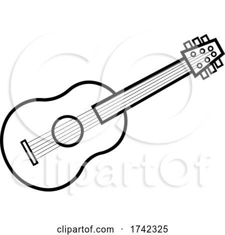 Acoustic Guitar in Black and White by Hit Toon
