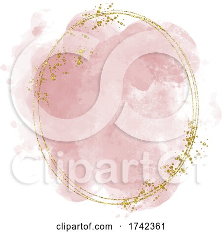 Gold Glitter and Pink Watercolor Design by KJ Pargeter