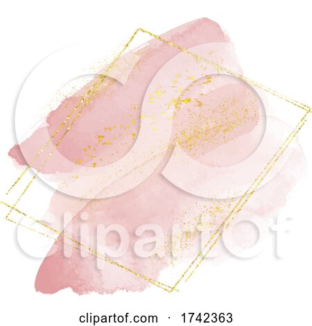 Gold Glitter and Pink Watercolor Design by KJ Pargeter