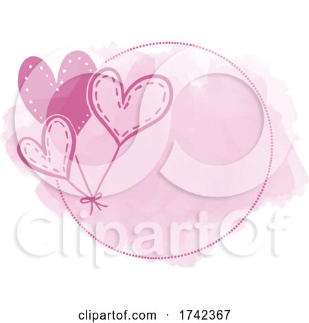 Watercolor Heart Balloon Design by KJ Pargeter