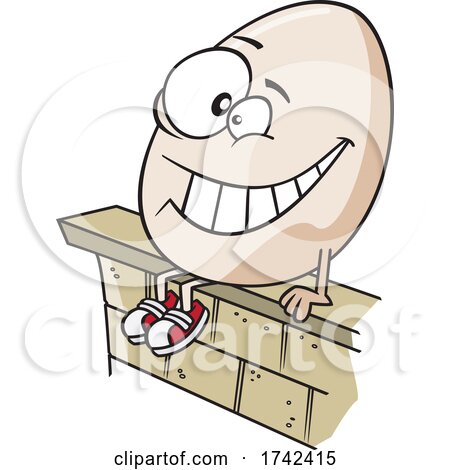 Cartoon Humpty Dumpty Sitting on a Wall by toonaday