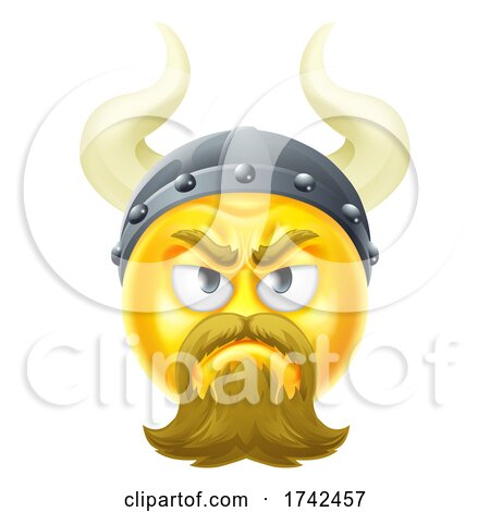 Viking Emoticon Cartoon Face Icon by AtStockIllustration