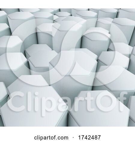 3D Modern Tech Background with Extruding Hexagons by KJ Pargeter