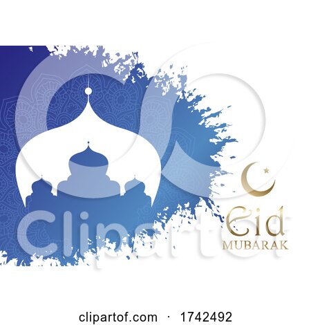 Grunge Eid Mubarak Background by KJ Pargeter